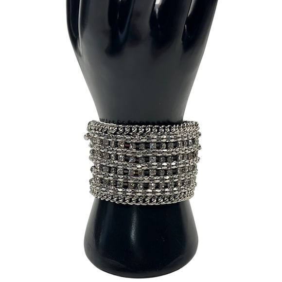 Vintage Clear Rhinestone Bling Bracelet - Picture 1 of 17